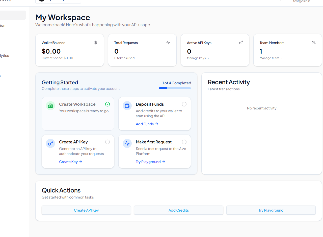 Aize Platform interface preview