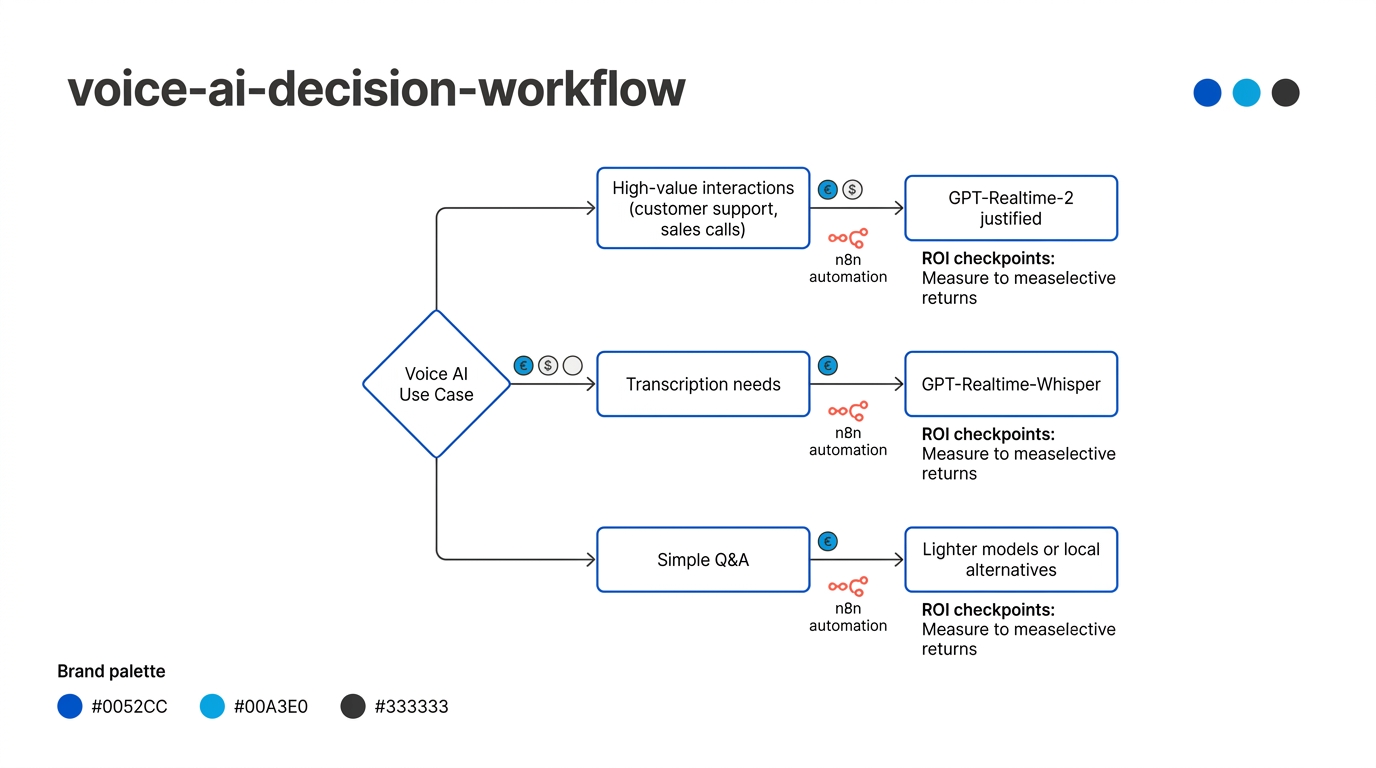 Decision flowchart for SMBs evaluating voice AI model selection based on use case complexity and budget